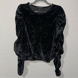 Velour Blouse Marc New York Andrew Marc Puffy Long Sleeves Size M NWOT
